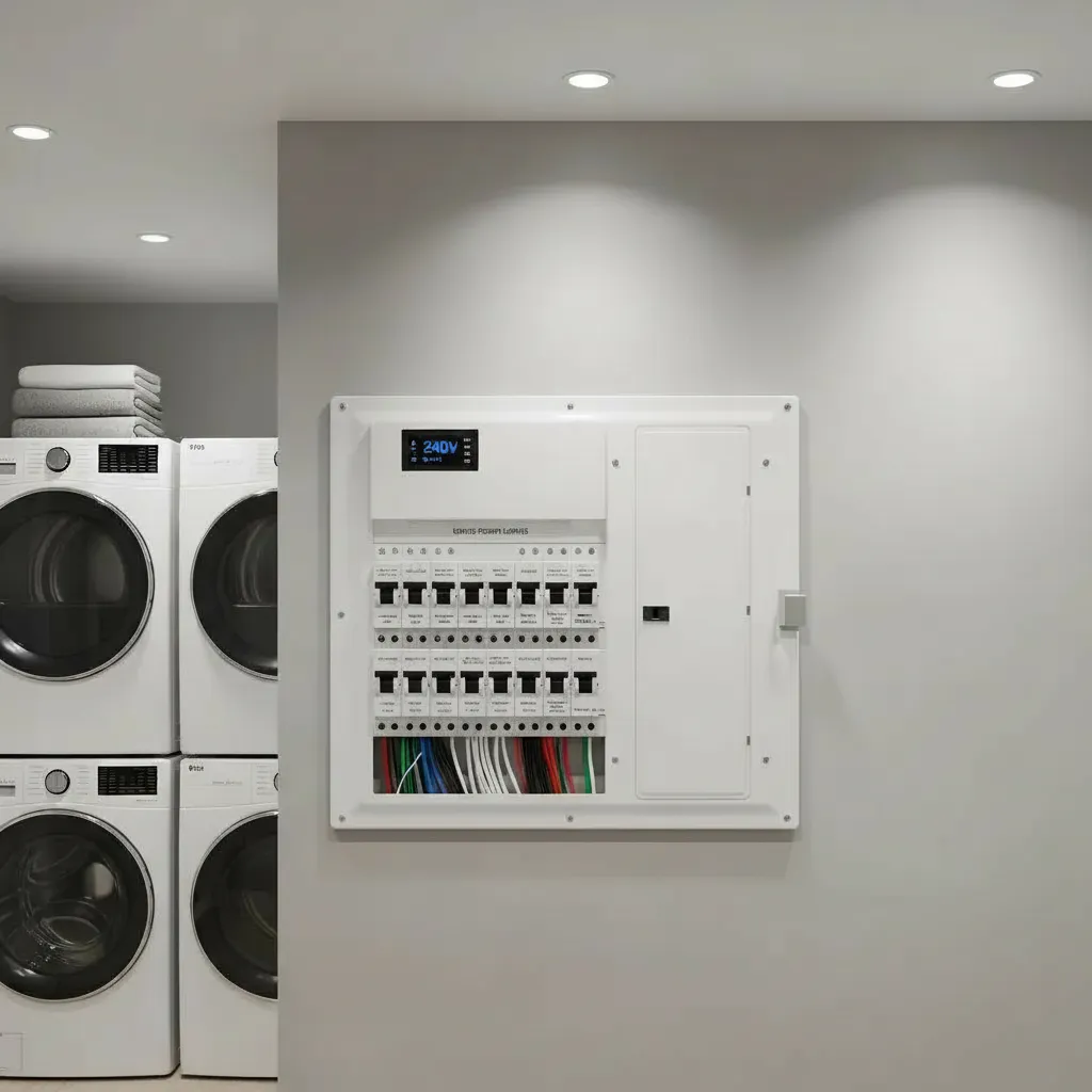 modern electrical panel in a home setting highlighting safety and efficiency